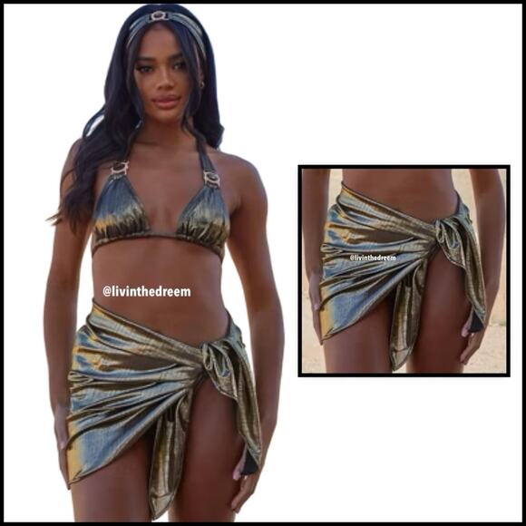 Moda Minx Shimmering Lights Short Sarong $59 - Picture 1 of 12